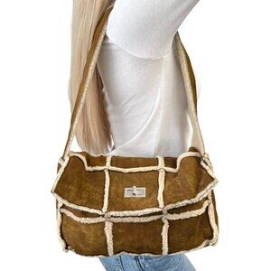 CHANEL Vintage Shearling Leather One Shoulder Bag Brown Mouton Boa [106241]